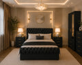 King Bed Interior Furniture Set – Two Door Mirror Wardrobe – Chest of Five Drawers – Two Bedside Tables