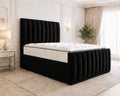 Black King Size Bed with Mattress – Stylish Panel