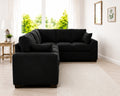 Black Dylan 5-Seater L-Shaped Corner Sofa – Elegant sofa 5 seater
