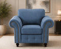 Oakland Sofa – Luxury Blue Curved Arm Design – Premium Comfort & Elegant Finish