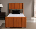 Bold Orange Panel Bed – Panel Wingback Bed