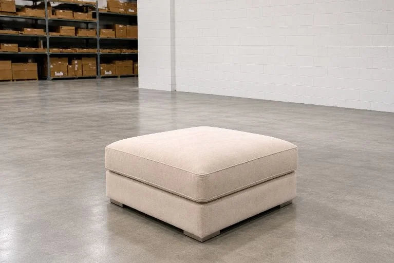Single Stool in Beige Fabric